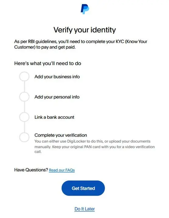کمیل مدارک هویتی (KYC Verification)  آموزش رفع لیمیت پی‌پال , روش‌های رفع محدودیت حساب پی‌پال (گام به گام)