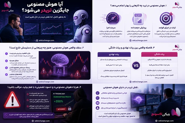 آیا هوش مصنوعی جایگزین تریدر میشود؟ تشخیص کلاهبرداریهای تریدینگ با AI در ۱۴۰۵ 3 آیا هوش مصنوعی جایگزین تریدر میشود؟ تشخیص کلاهبرداریهای تریدینگ با AI در ۱۴۰۵