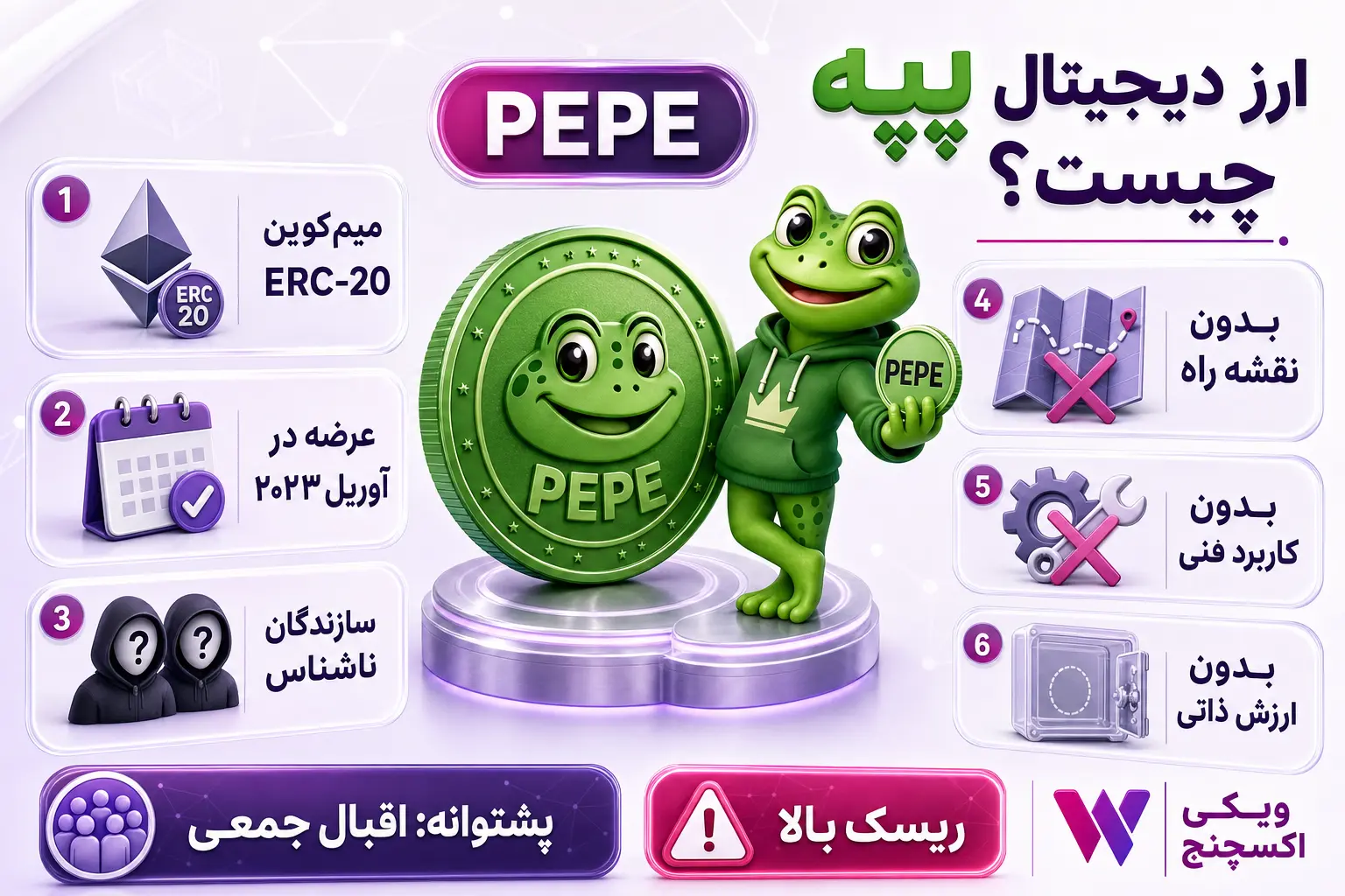 پپه یک میم‌کوین و توکن ERC-20 روی شبکه اتریوم است