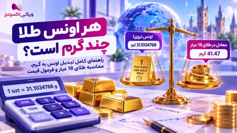 هر اونس طلا چند گرم است؟ تبدیل اونس به گرم و محاسبه قیمت طلای 18 عیار